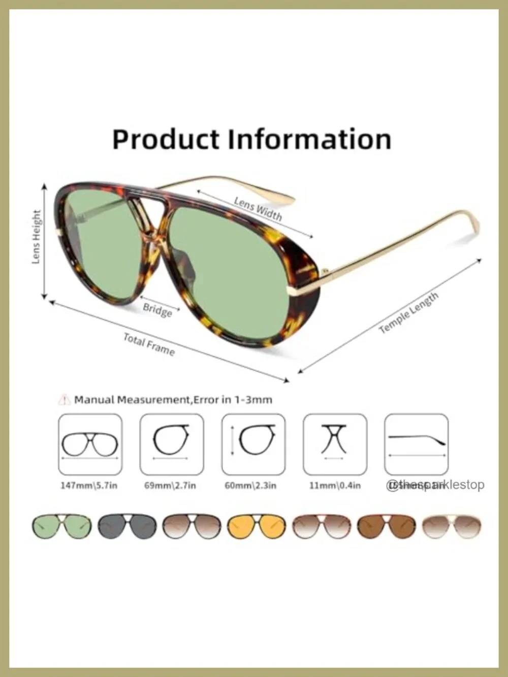 Retro Polarized Aviator Sunglasses Oversized Metal Frame 70s Trendy